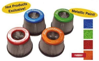 HOT PRODUCTS - METALLIC RED - TORNADO SERIES 2.5" TALL ROUND PERFORMANCE AIR FILTER FLAME ARRESTOR