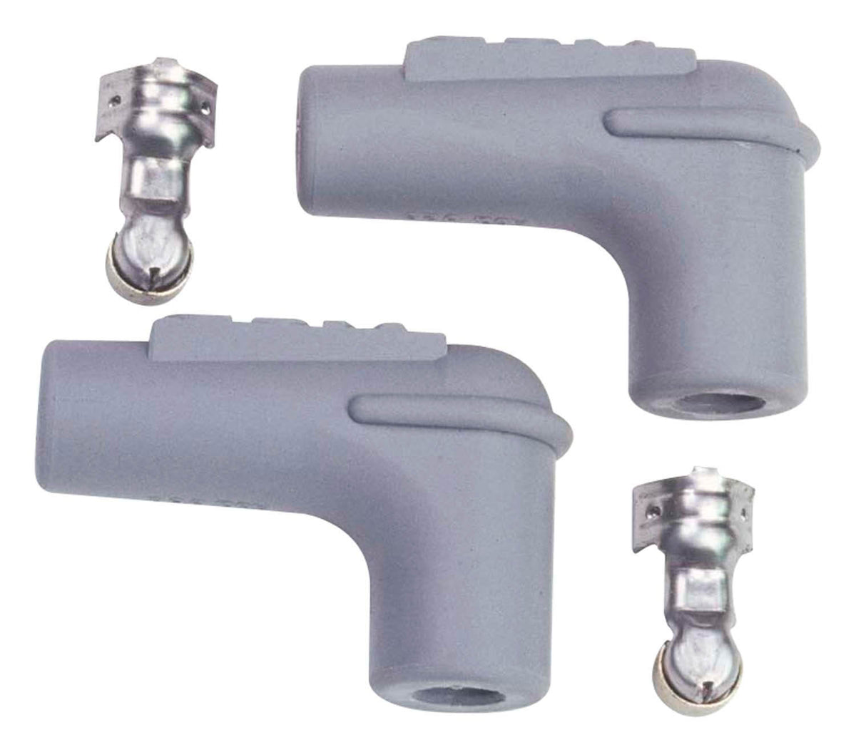 MSD Jet Ski PWC Silicone 90 Degree Spark Plug Boots & Terminals - Grey- Comes as a Set of 2