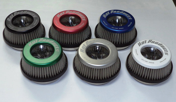 HOT PRODUCTS - BLACK - TORNADO SERIES 1.5" TALL ROUND PERFORMANCE AIR FILTER FLAME ARRESTOR