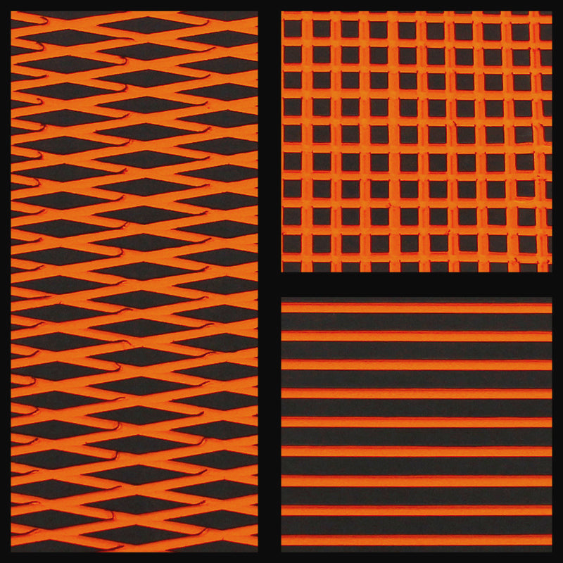 HYDRO-TURF 37X58 SHEET - MATERIAL CUT DIAMOND - 2 TONE BLACK ON ORANGE