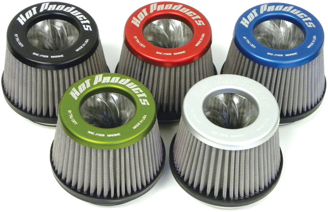 HOT PRODUCTS - BLUE - TORNADO SERIES 2.5" TALL ROUND PERFORMANCE AIR FILTER FLAME ARRESTOR