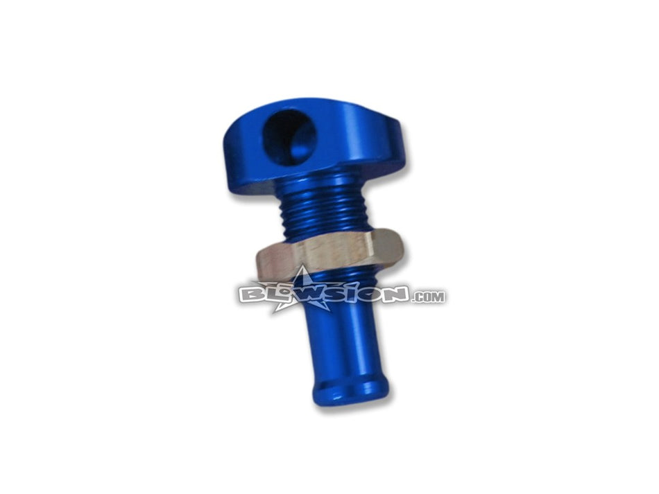 Blowsion Water Bypass Pisser Fitting 90-Degree - Blue - 3/8 ID Cooling Hoses/Line