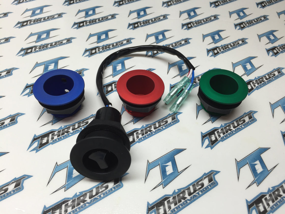 Thrust Innovations Watt Hole Bilge Pump Switch Mount - Blue - Primer Bulb Mount - Yamaha Superjet, Wave Blaster, Rickter, Krash, Kawasaki Sxr, 750 Sxi, X2, JS440/550/650SX